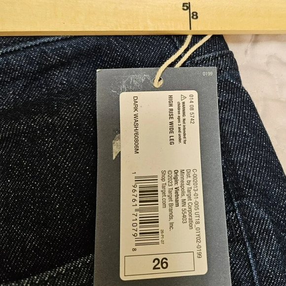 Universal Thread Womens High-Rise Wide Leg Jeans Comfort Stretch Sz 26 Reg NWT - Picture 5 of 11